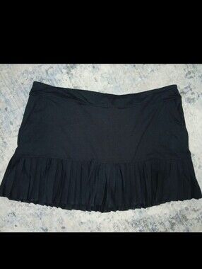 Top Golf Womens Size XXL Black Golf Tennis Casual Pleated Skort Skirt Pockets